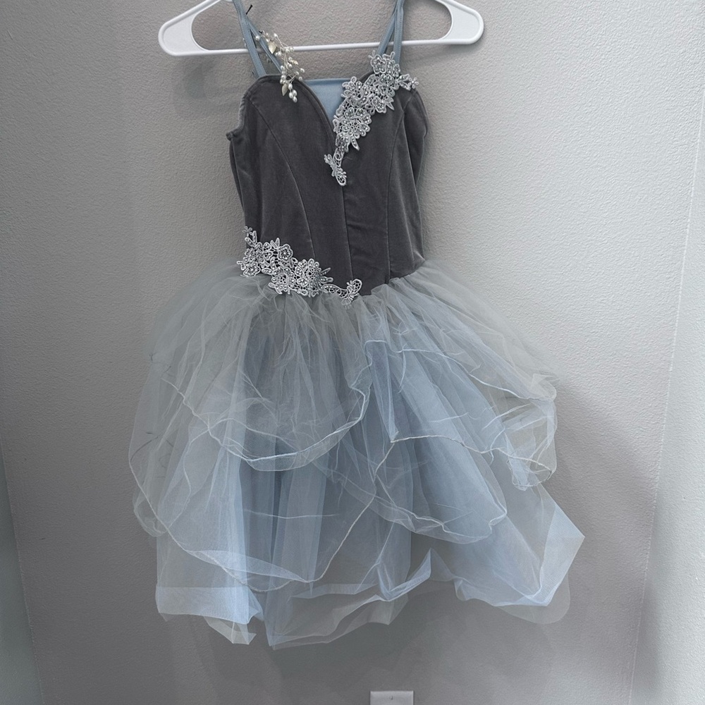 Weissman Gray and Silver Kids Dance Costume
